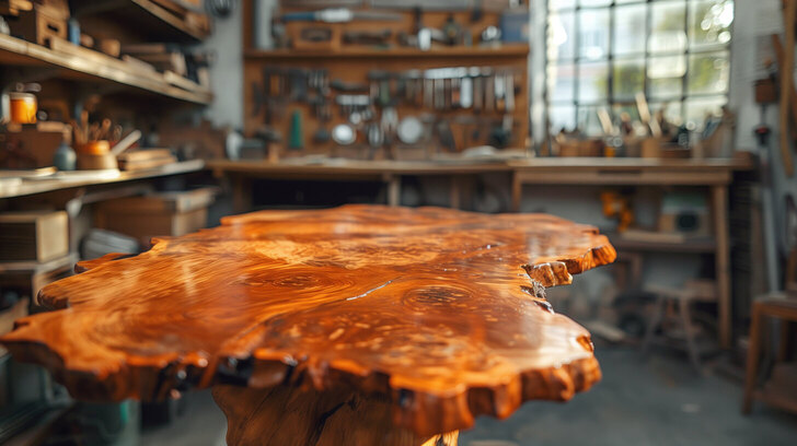 table-design nouvellement fabriquée avec du bois d'ébène